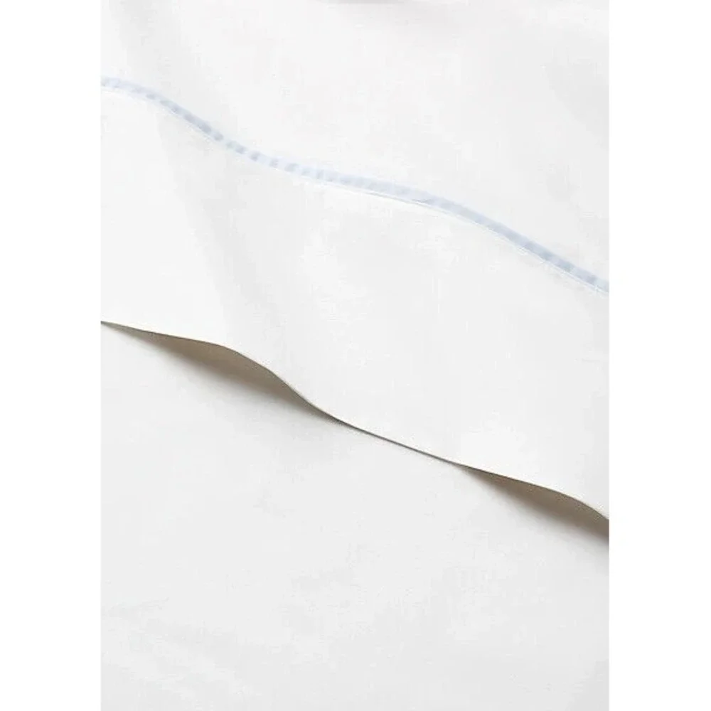 Ralph Lauren Palmer Home Bedding Flat Sheet Oxford Blue White TWIN‎